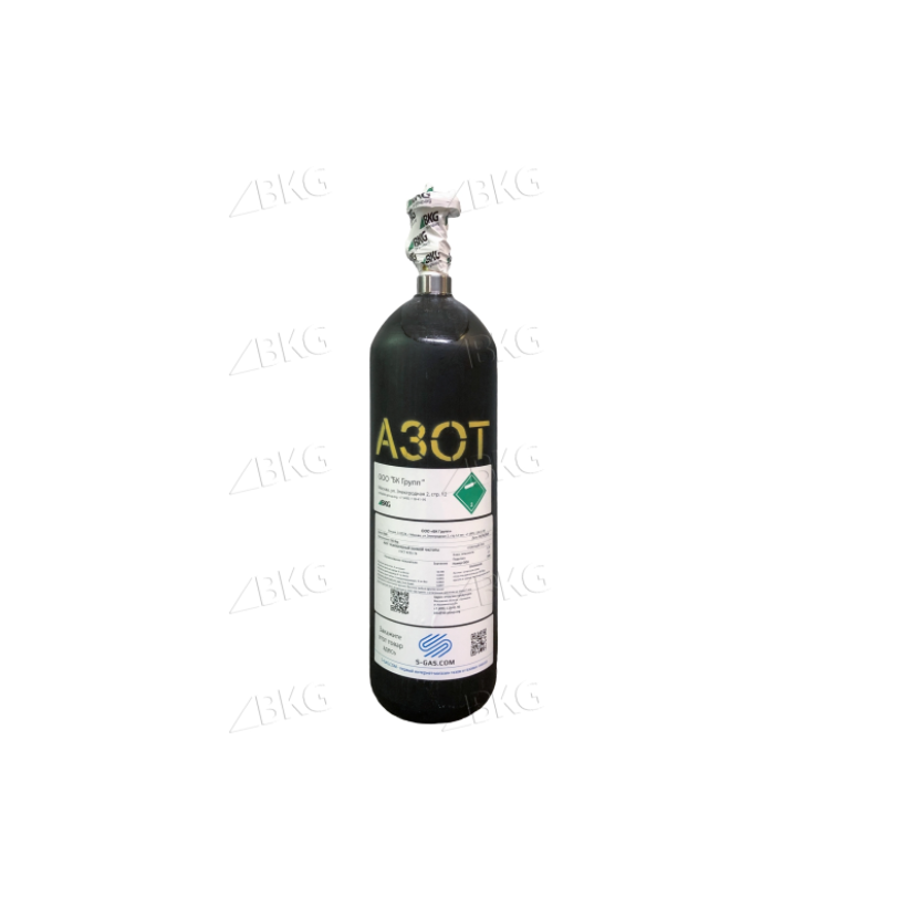 Азот (N2) 6.0 (99,9999%) в баллоне 5л 150 бар, соединение  G 3/4 (DIN 9)